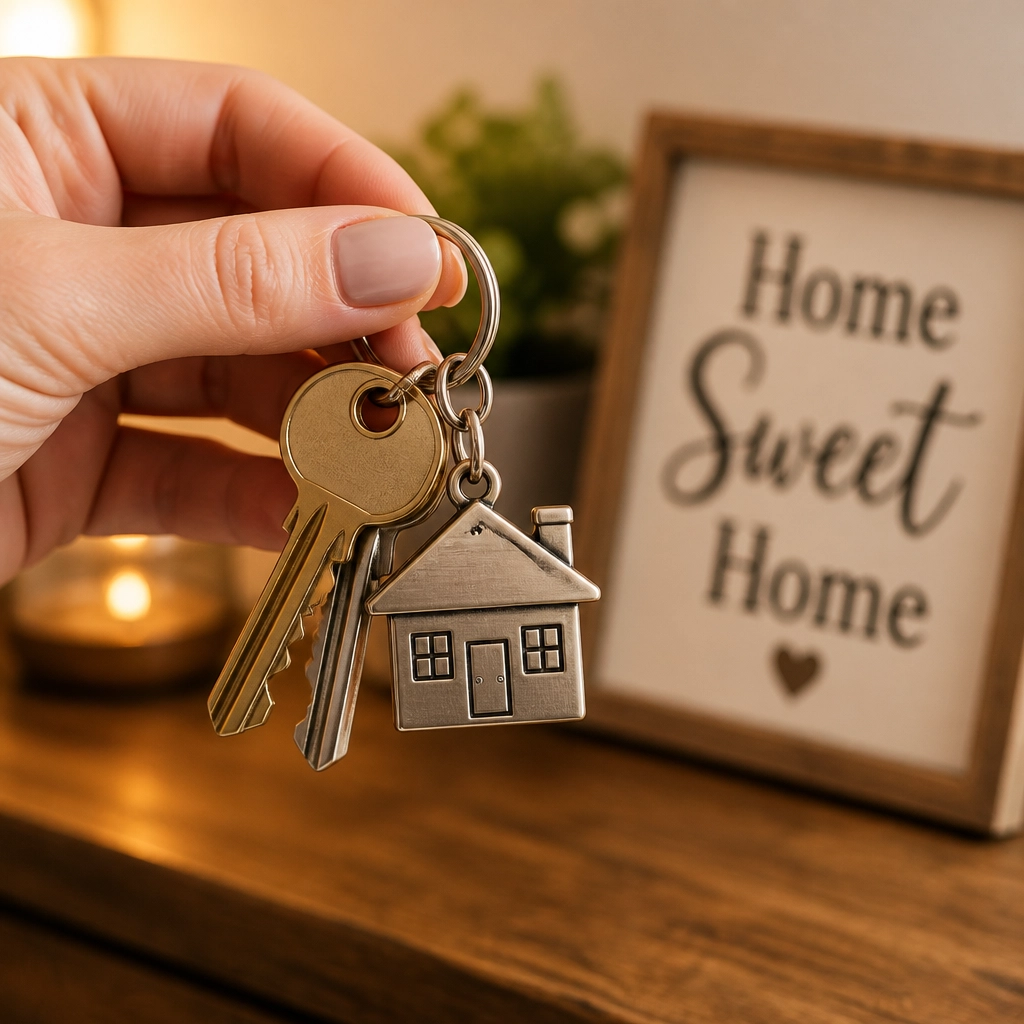 A set of house keys, symbolizing the goal of homeownership