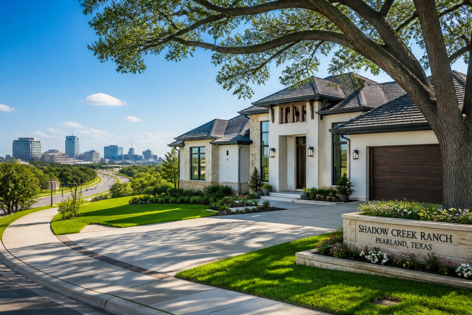 Shadow Creek Ranch home in Pearland showing proximity to the Texas Medical Center.