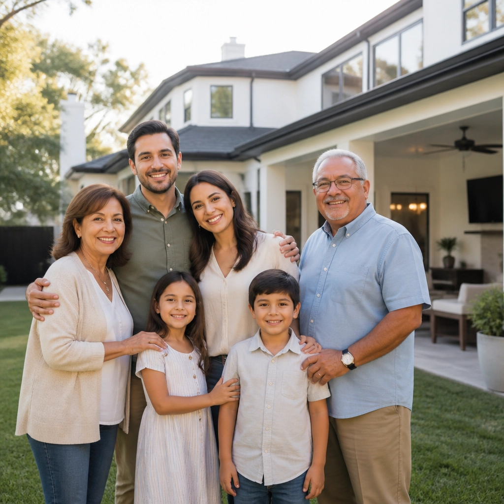 Happy multi-generational family Houston home