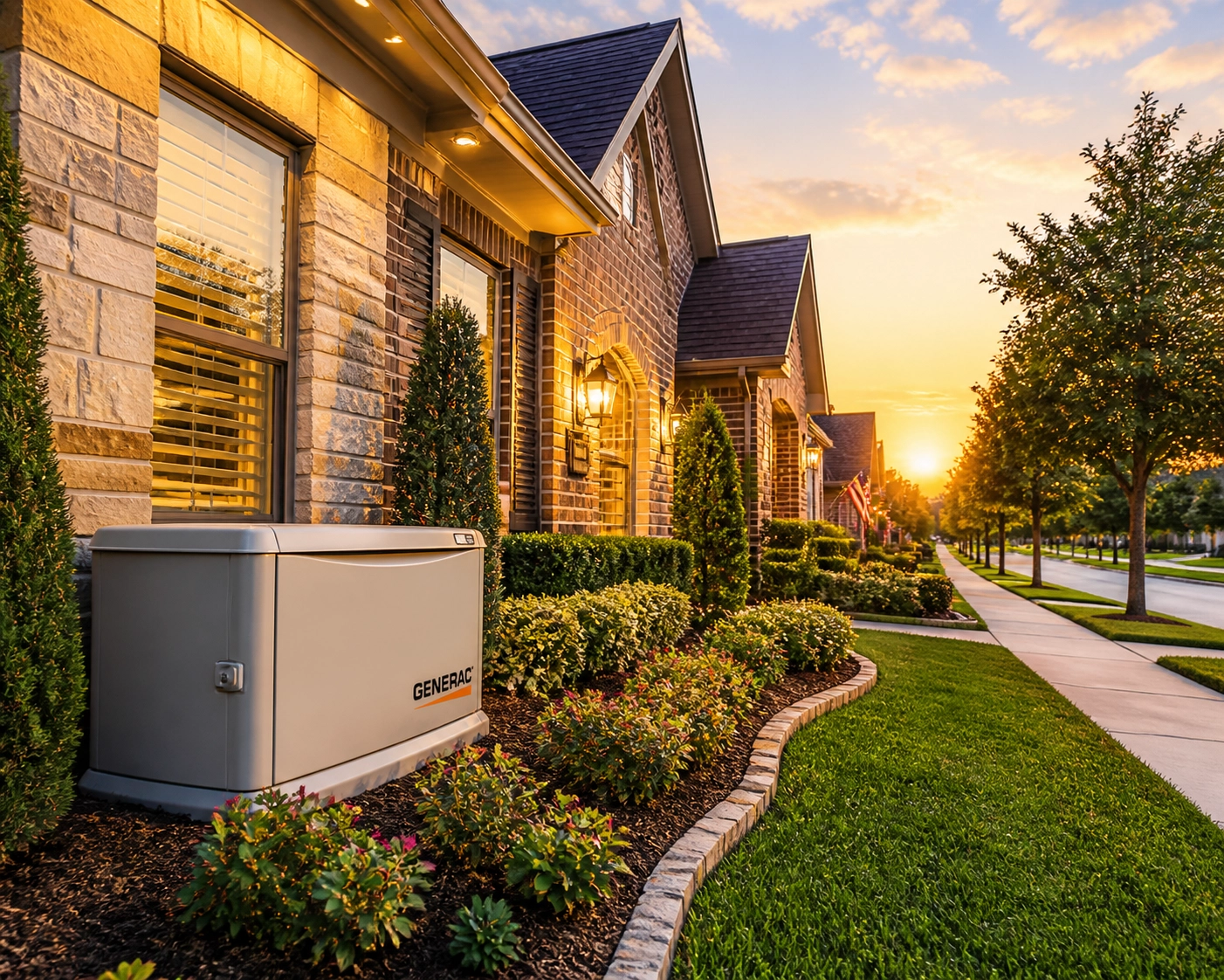 Whole-home standby generator at a Katy, Texas home, enhancing property value and hurricane readiness.