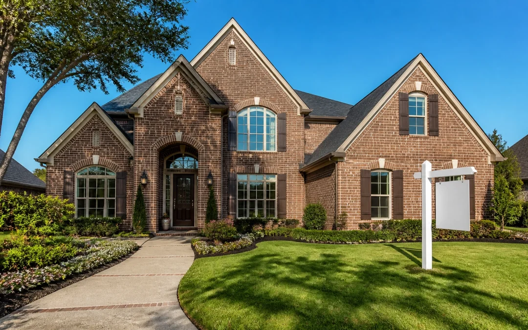 Beautiful Houston suburban home with a sold sign representing real estate success in 2026