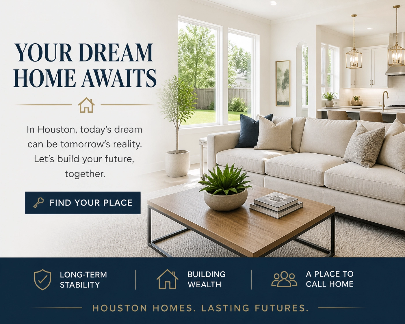 Modern open-concept Houston living room showcasing the lifestyle available at $400k.