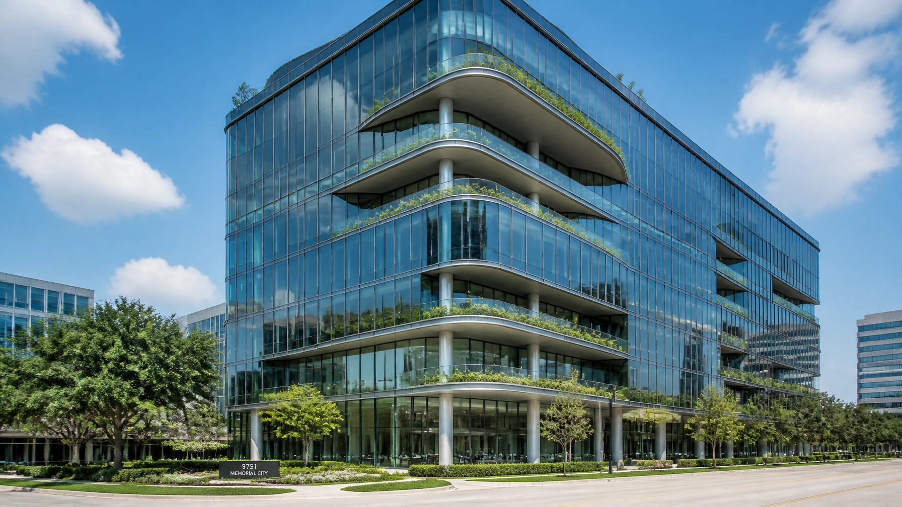 Modern office tower in Memorial City Houston