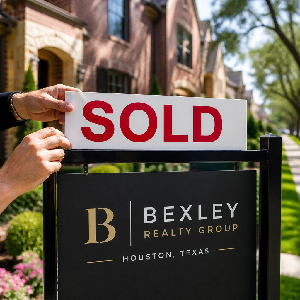 A "SOLD" sign successfully placed on a Bexley Realty Group listing, representing a price-cut-free sale.