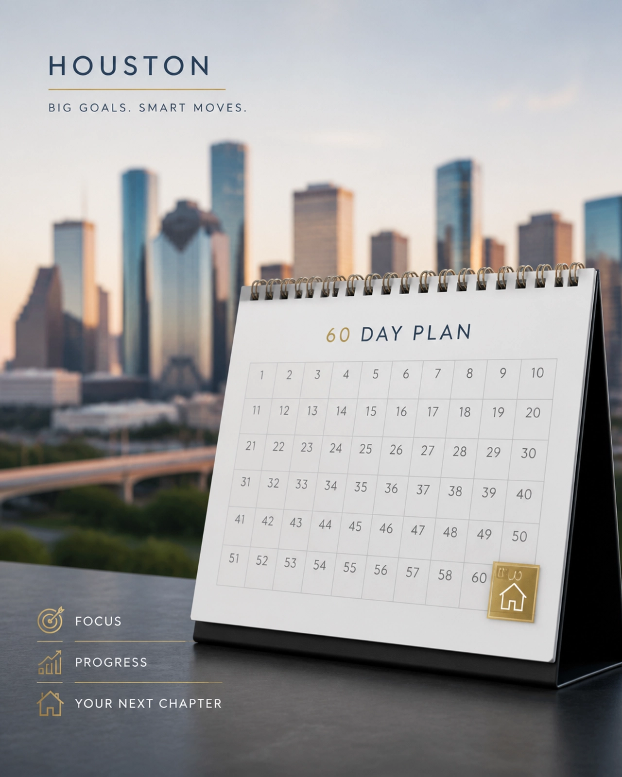 Conceptual 60-day rule calendar for Houston real estate
