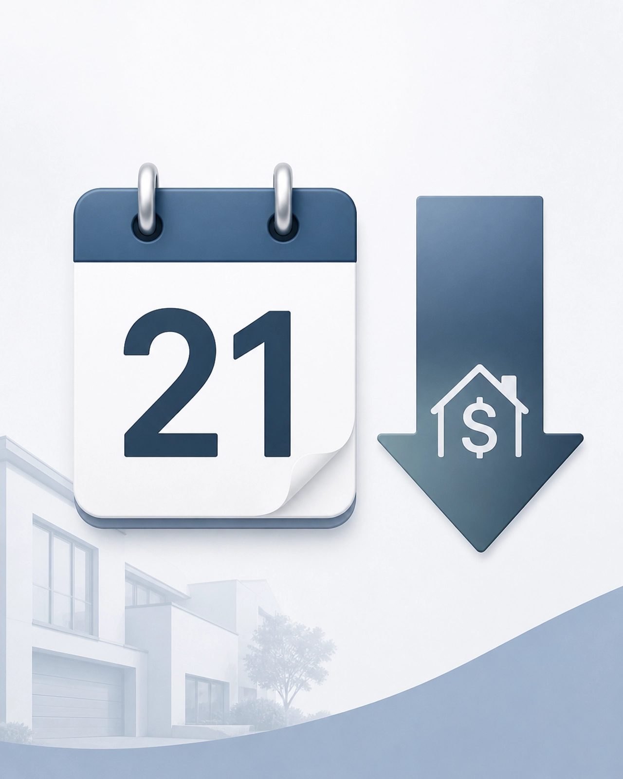 A countdown timer highlighting 21 days, the period when price cuts become significantly more likely.