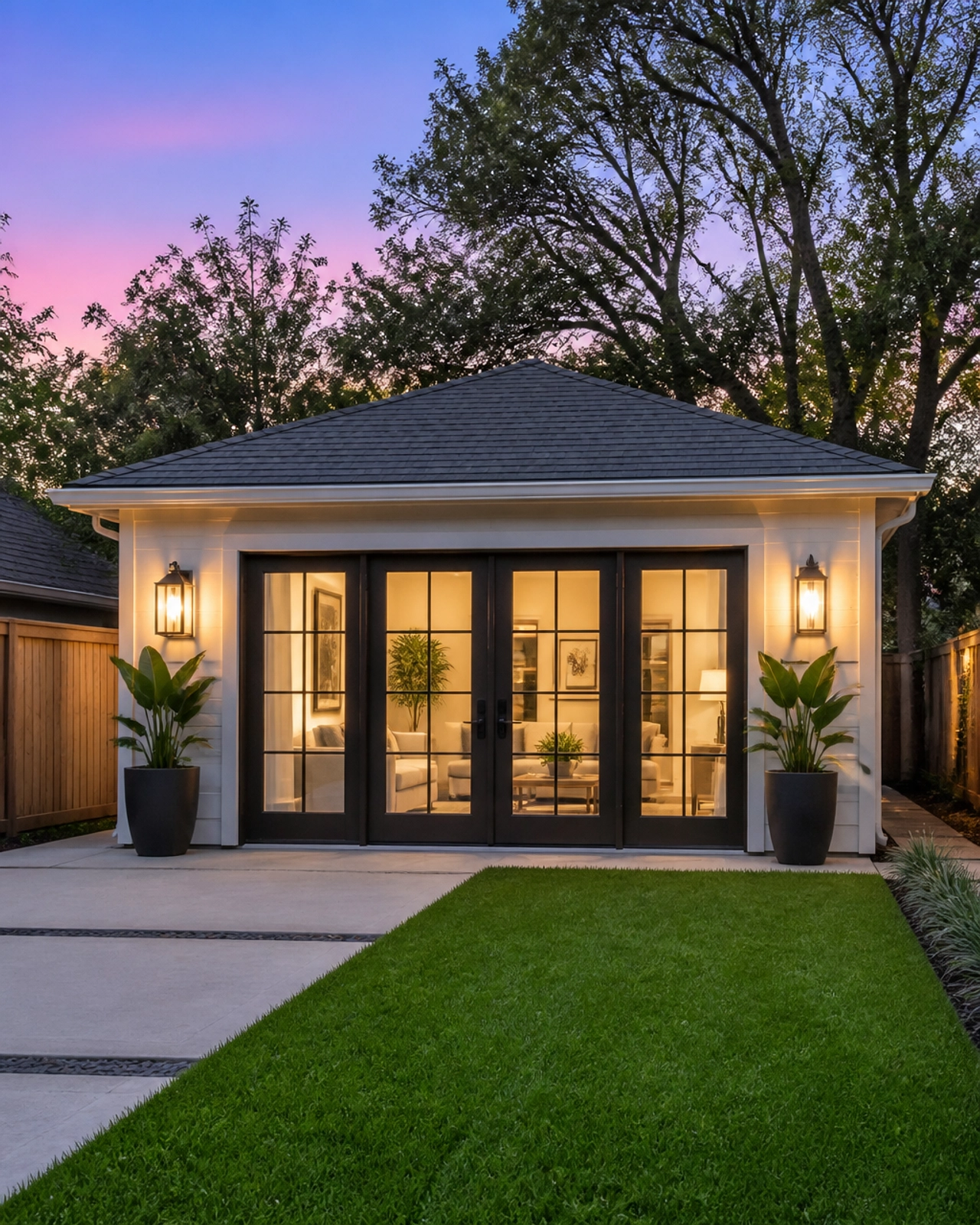 A stylish garage conversion in Houston, showing how a traditional garage can be transformed into a functional living space.