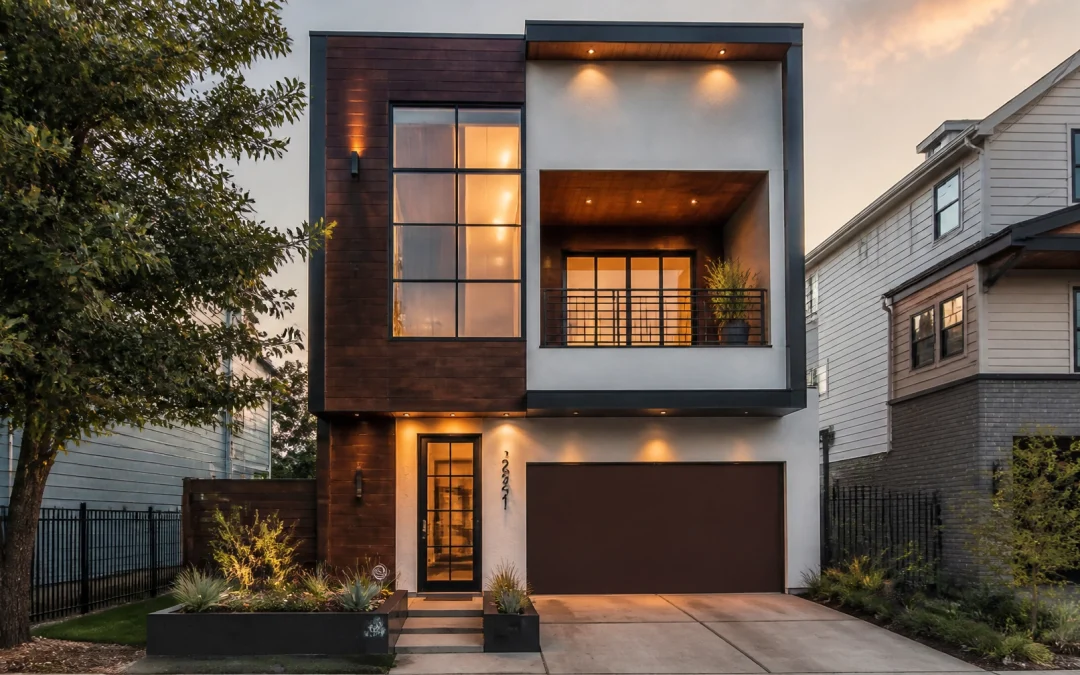 Modern Houston Heights Townhome at Golden Hour