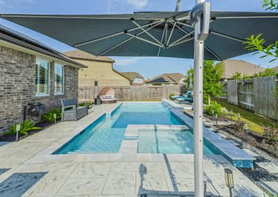 Luxury Katy Texas home featuring a pool and patio area.