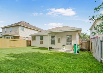 Exterior view of a home in Richwood Oaks Drive, Katy Texas real estate listing.