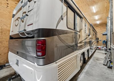 Luxury RV in storage, featured property for sale by Bexley Realty Group in Houston, TX.