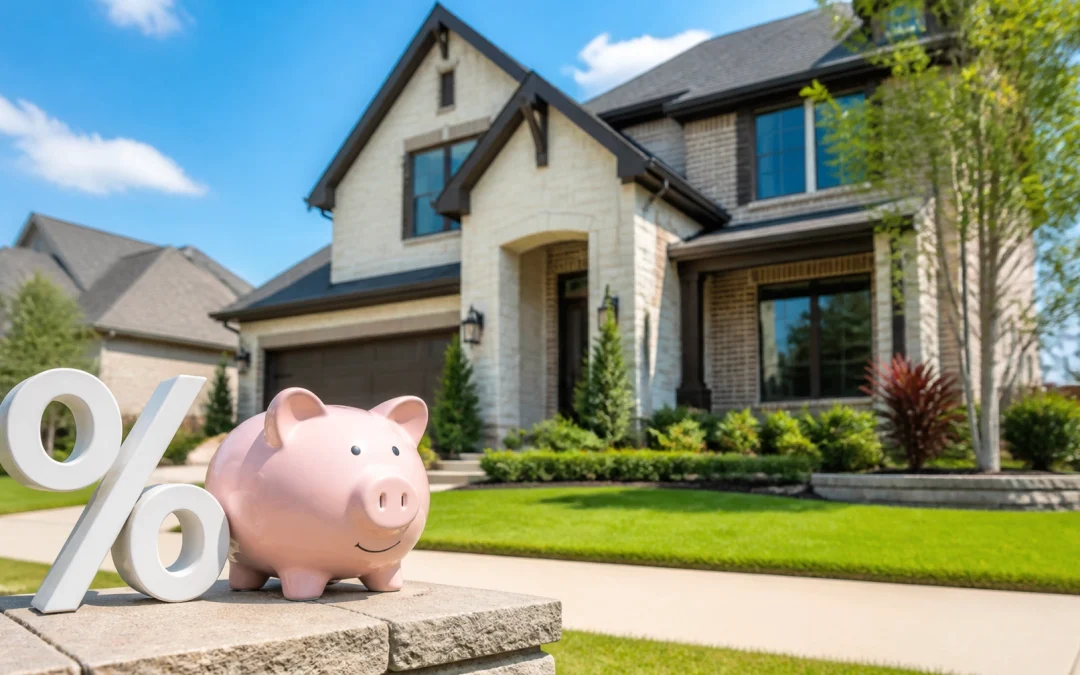 Modern Houston suburban home with a piggy bank theme representing tax savings